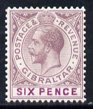 Gibraltar 1921-27 KG5 Script CA 6d purple & magenta mounted mint SG 97a