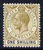 Gibraltar 1925-32 KG5 Script CA 1s olive & black mounted mint SG 102/a