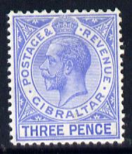 Gibraltar 1930 KG5 Script CA 3d blue (Three Pence) mounted mint SG 109