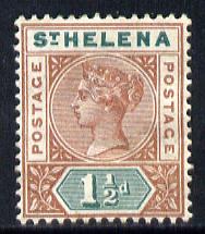 St Helena 1890-97 QV Key Plate 1.5d red-brown & green mounted mint SG48