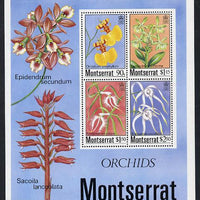 Montserrat 1985 Orchids m/sheet containing 4 values unmounted mint, SG MS 635