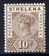St Helena 1890-97 QV Key Plate 10d brown mounted mint SG52