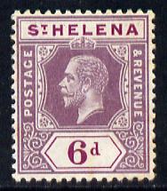 St Helena 1912 KG5 Key Plate (Postage & Revenue) 6d dull & deep purple mounted mint SG84
