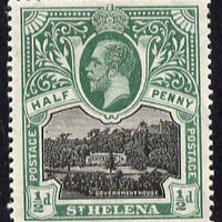 St Helena 1912-16 KG5 Pictorial 1/2d black & green mounted mint SG72