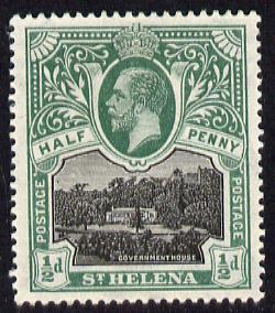 St Helena 1912-16 KG5 Pictorial 1/2d black & green mounted mint SG72