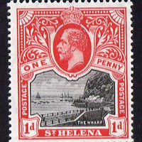 St Helena 1912-16 KG5 Pictorial 1d black & carmine mounted mint SG73
