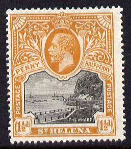 St Helena 1912-16 KG5 Pictorial 1.5d black & dull orange mounted mint SG74