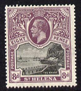 St Helena 1912-16 KG5 Pictorial 8d black & dull purple mounted mint SG78