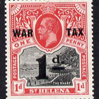 St Helena 1919 KG5 War Tax 1d + 1d black & carmine mounted mint SG88