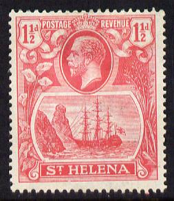 St Helena 1922-37 KG5 Badge Script 1.5d rose-red mounted mint SG 99
