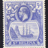 St Helena 1922-37 KG5 Badge Script 3d mounted mint SG 101