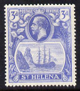 St Helena 1922-37 KG5 Badge Script 3d mounted mint SG 101