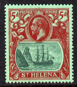St Helena 1922-37 KG5 Badge Script 5d mounted mint SG 103