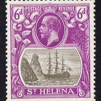 St Helena 1922-37 KG5 Badge Script 6d mounted mint SG 104