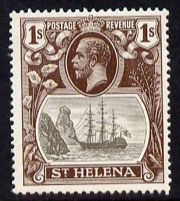 St Helena 1922-37 KG5 Badge Script 1s mounted mint SG 106