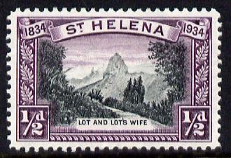 St Helena 1934 KG5 Centenary 1/2d mounted mint SG 114