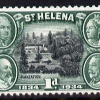 St Helena 1934 KG5 Centenary 1d mounted mint SG 115