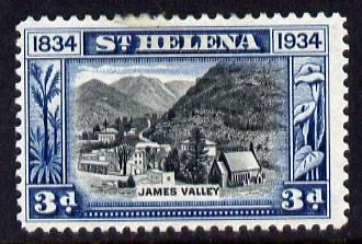St Helena 1934 KG5 Centenary 3d mounted mint SG 118