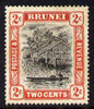 Brunei 1907-10 River Scene MCA 2c grey-black & scarlet mounted mint SG 24