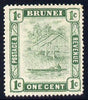 Brunei 1908-22 River Scene MCA 1c green mounted mint SG 34/35