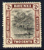 Brunei 1908-22 River Scene MCA 2c black & brown mounted mint SG 36