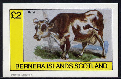 Bernera 1982 Animals (Ox) imperf deluxe sheet (£2 value) unmounted mint