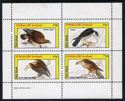 Eynhallow 1982 Birds of Prey #02 (Golden Eagle, Hobby, etc) perf,set of 4 values (10p to 75p) unmounted mint