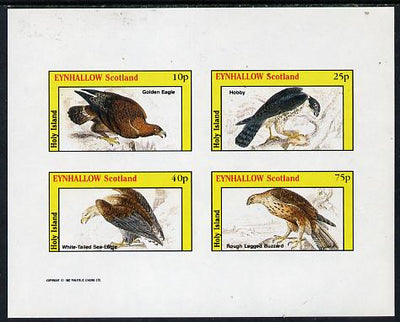 Eynhallow 1982 Birds of Prey #02 (Golden Eagle, Hobby, etc) imperf,set of 4 values (10p to 75p) unmounted mint