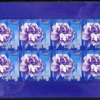 Togo 2009 China World Stamp Exhibition sheetlet containing 8 x 200F Peony unmounted mint