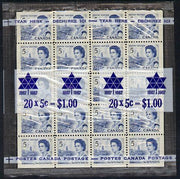Canada 1967-73 def 5c blue (Harbour Scene) block of 20 with fluorescent bands in sealed pack unmounted mint SG 583pa