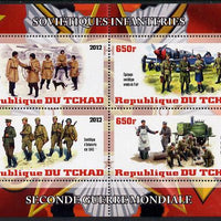 Chad 2012 Second World War - Soviet Infantry perf sheetlet containing 4 values unmounted mint