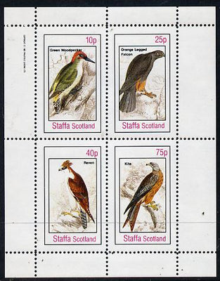 Staffa 1982 Birds #24 (Green Woodpecker, Falcon etc) perf,set of 4 values (10p to 75p) unmounted mint