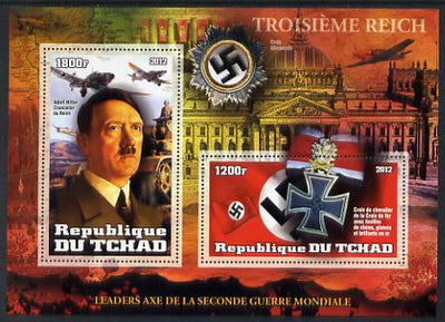 Chad 2012 Leaders of the Second World War - Adolf Hitler perf sheetlet containing 2 values unmounted mint