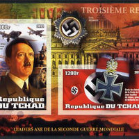 Chad 2012 Leaders of the Second World War - Adolf Hitler imperf sheetlet containing 2 values unmounted mint
