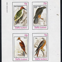 Staffa 1982 Birds #24 (Green Woodpecker, Falcon etc) imperf,set of 4 values (10p to 75p) unmounted mint