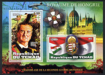 Chad 2012 Leaders of the Second World War - Miklos Horthy (Hungry) perf sheetlet containing 2 values unmounted mint