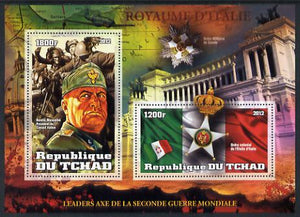 Chad 2012 Leaders of the Second World War - Benito Mussolini (Italy) perf sheetlet containing 2 values unmounted mint