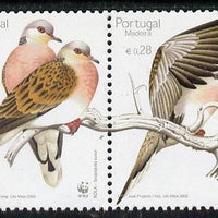 Portugal - Madeira 2002 WWF - Turtle Dove perf strip of 4 unmounted mint SG 349-52