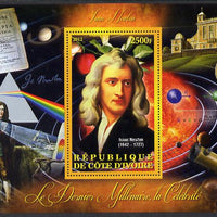 Ivory Coast 2012 Personalities of the Last Millennium #04 perf sheetlet containing 1 value unmounted mint (Isaac Newton)