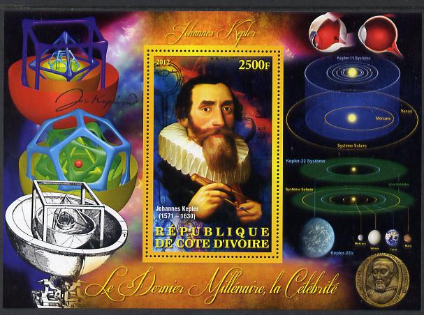 Ivory Coast 2012 Personalities of the Last Millennium #05 perf sheetlet containing 1 value unmounted mint (Johannes Kepler)