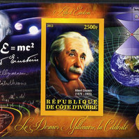 Ivory Coast 2012 Personalities of the Last Millennium #08 imperf sheetlet containing 1 value unmounted mint (Albert Einstein)