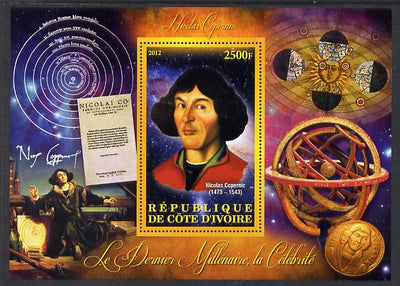 Ivory Coast 2012 Personalities of the Last Millennium #09 perf sheetlet containing 1 value unmounted mint (Nicolaus Copernicus)