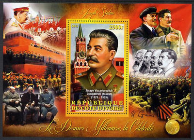Ivory Coast 2012 Personalities of the Last Millennium #14 perf sheetlet containing 1 value unmounted mint (Joseph Stalin)