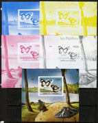 Comoro Islands 2011 Butterflies #9 m/sheet - the set of 5 imperf progressive proofs comprising the 4 individual colours plus all 4-colour composite, unmounted mint