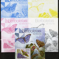 Guinea - Bissau 2012 Butterflies #1 m/sheet - the set of 5 imperf progressive proofs comprising the 4 individual colours plus all 4-colour composite, unmounted mint