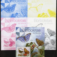 Guinea - Bissau 2012 Butterflies #2 m/sheet - the set of 5 imperf progressive proofs comprising the 4 individual colours plus all 4-colour composite, unmounted mint
