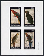 Staffa 1982 Parrots #02 imperf,set of 4 values (10p to 75p) unmounted mint