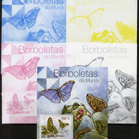 Guinea - Bissau 2012 Butterflies #3 m/sheet - the set of 5 imperf progressive proofs comprising the 4 individual colours plus all 4-colour composite, unmounted mint