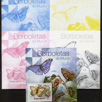Guinea - Bissau 2012 Butterflies #4 m/sheet - the set of 5 imperf progressive proofs comprising the 4 individual colours plus all 4-colour composite, unmounted mint