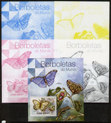 Guinea - Bissau 2012 Butterflies #4 m/sheet - the set of 5 imperf progressive proofs comprising the 4 individual colours plus all 4-colour composite, unmounted mint